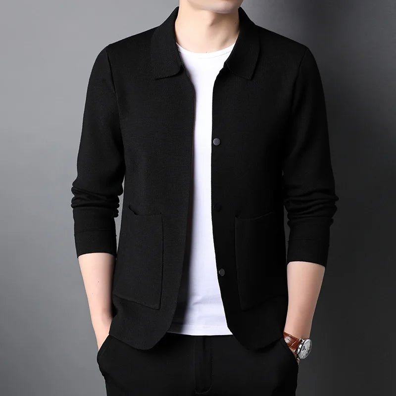 Men's Premium Knitwear Lapel Cardigan Sweater