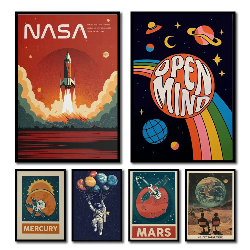 Retro Solar System Wall Art